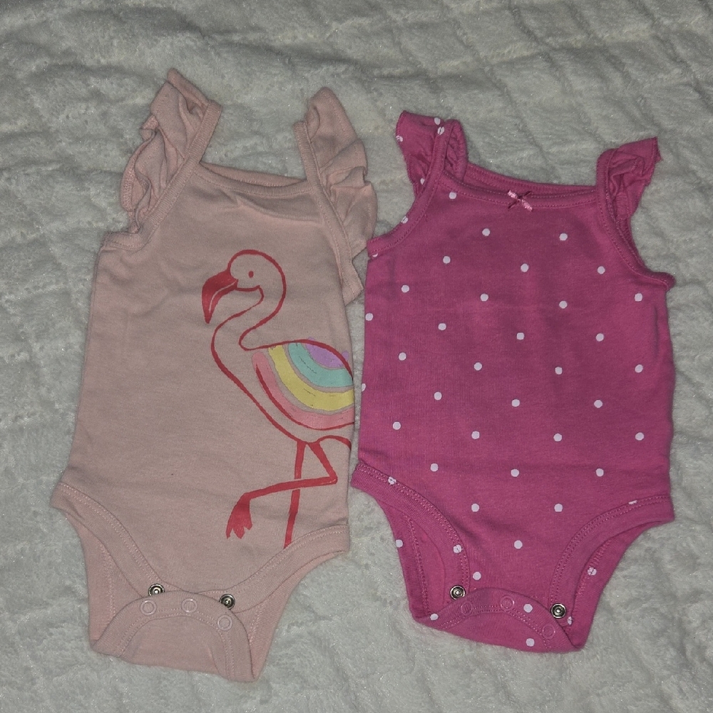 Carter's Pink Polka Dot Bodysuits